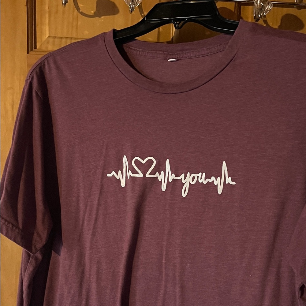Purple Heartbeat Graphic T-Shirt